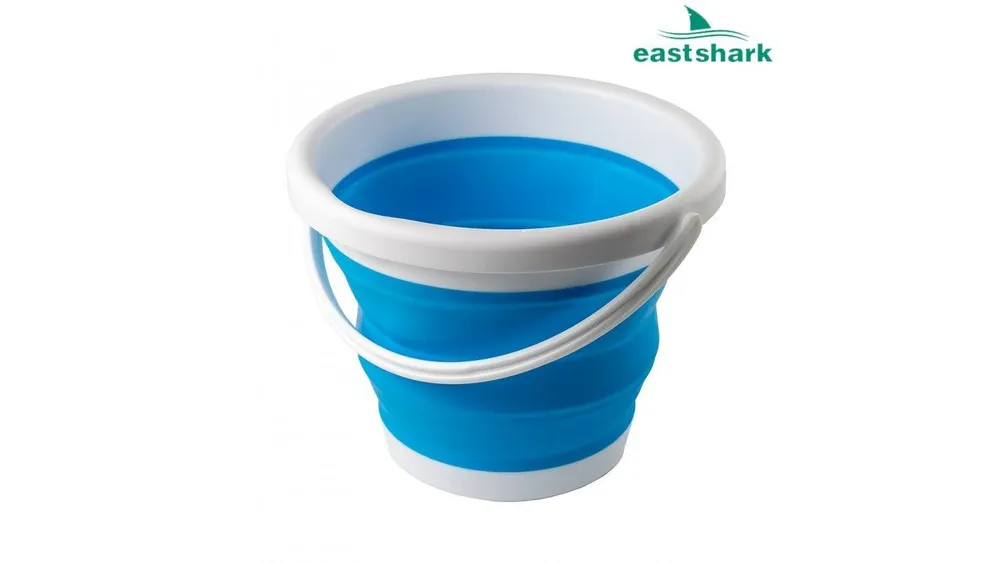 Силиконовое ведро EastShark круглое складное 33*20*25 см 10 л синее
