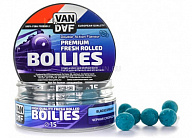 Насадочные бойлы VAN DAF PREMIUM Blackcurrant - Черная Смородина, 15 мм, тёмно-синий, 100 г.