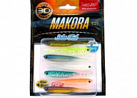 Съедобная рыбка Lucky John 3D Series Makora Split Tail 2.5" MIX1