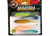 Съедобная рыбка Lucky John 3D Series Makora Split Tail 4" MIX1