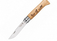 Нож Opinel Engraved "Форель", дуб